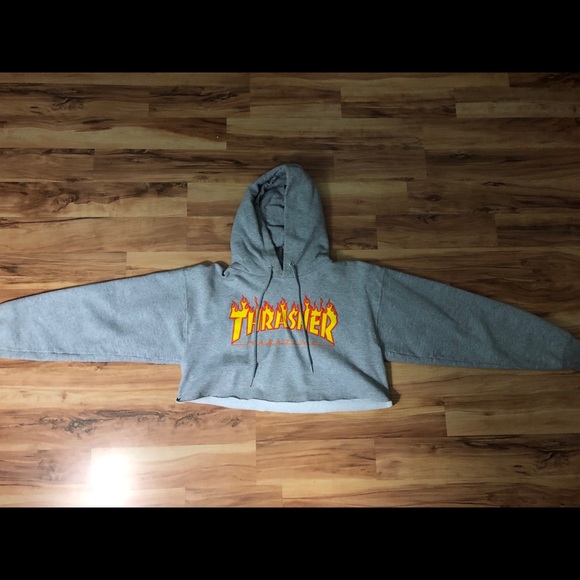 Thrasher Jackets & Blazers - Thrasher hoodie (cut into crop top)